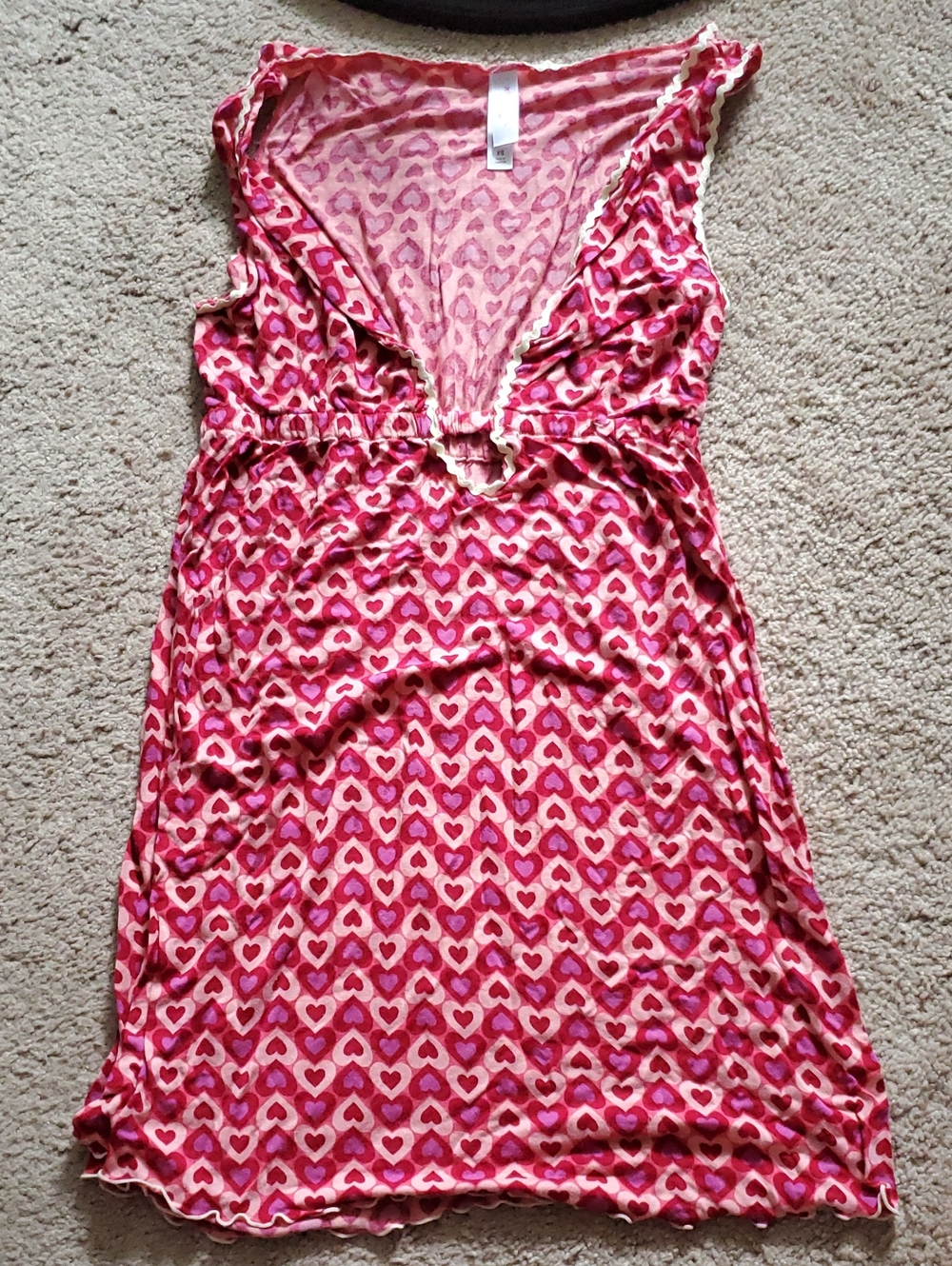 Xhilaration Pink & Red Heart-Print Sleeveless Sleepwear